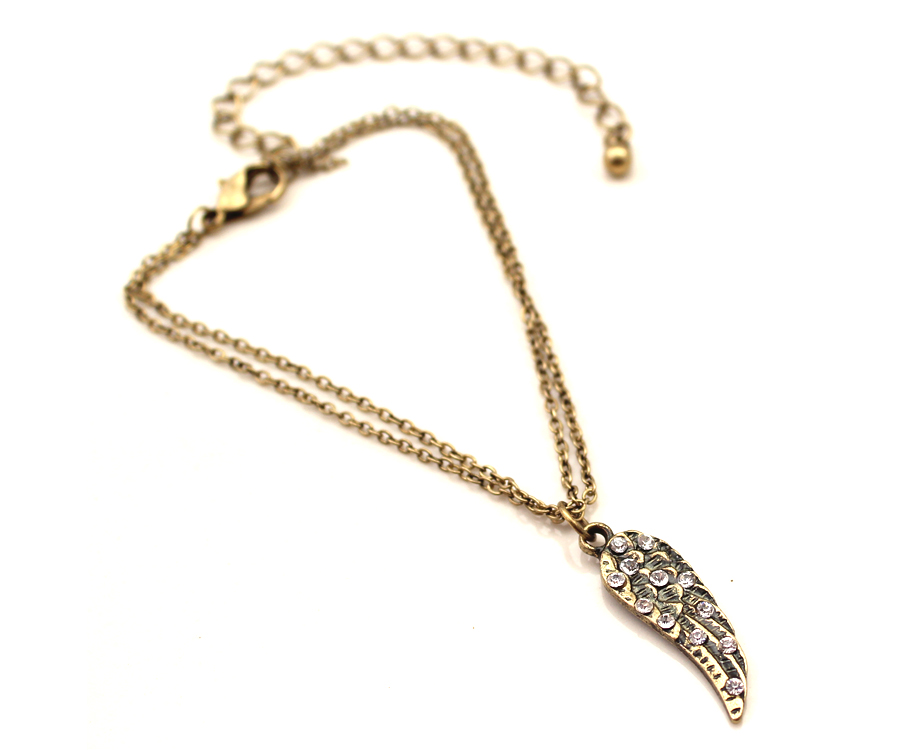 Angel Wings Retro Fashion Flash Rhinestone Anklet