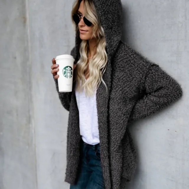 Fashion Hooded Cardigan Jacket Jacket Women Grey - Shop at LoveMi