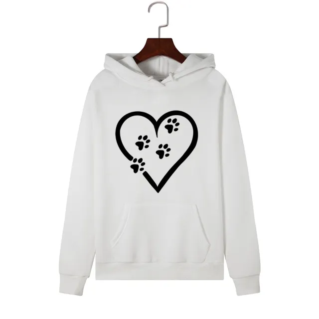 Women's Loose, Plush Hoodie With Long Sleeves White - Shop at LoveMi