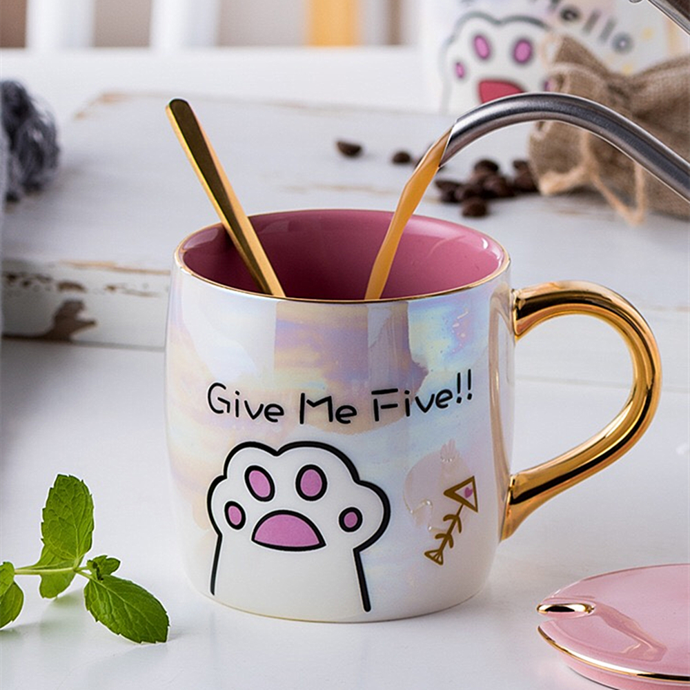 Mark Cat Family Lovely Cup With Spoon Breakfast Cup