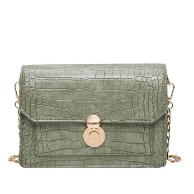 Stone Pattern PU Cross body Bag with Shoulder Bag for Women Green - Shop at LoveMi