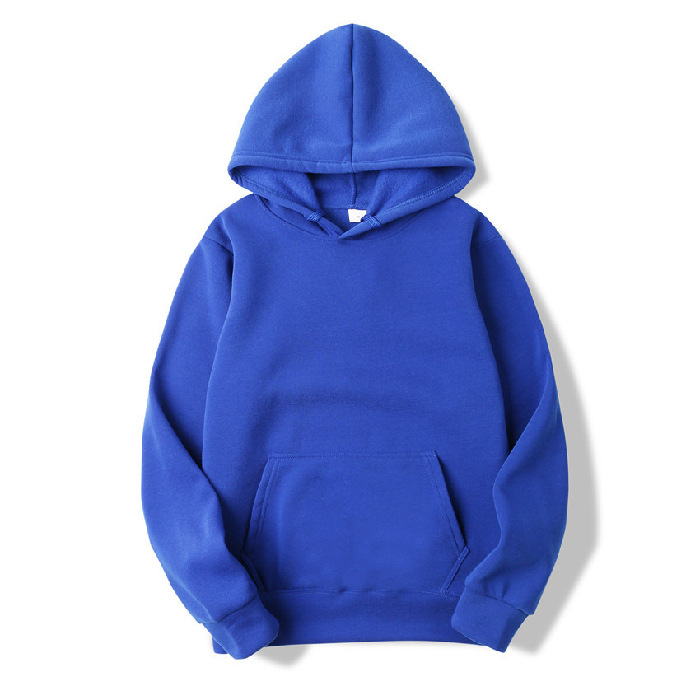 Pure Color Hooded Sweater Fleece Pullover Sweater Hot Transfer