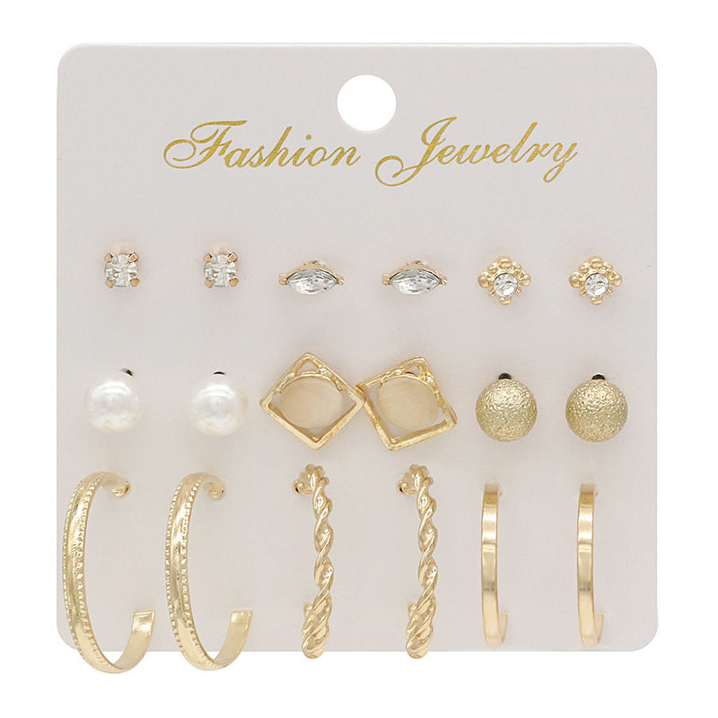 Diamond Opal Wrench Flower Pearl Stud Earrings