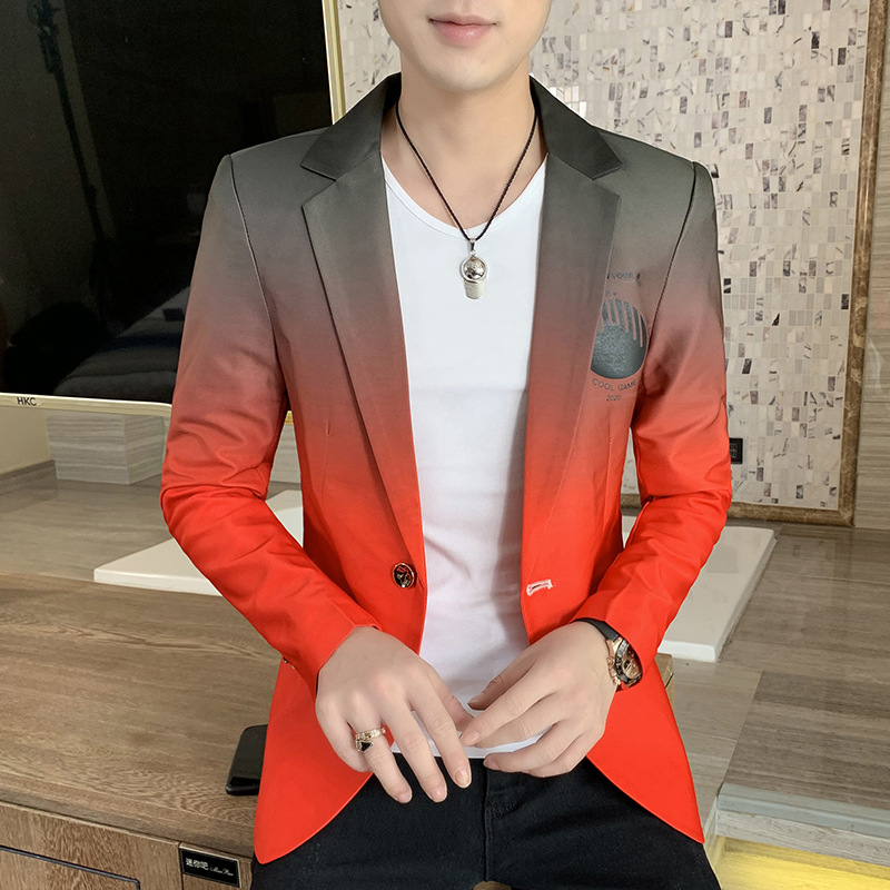 Slim-fit Men's Men's Gradient Color Suit