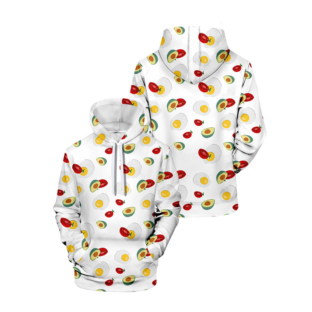 Peripheral Printing 3D Hooded Drawstring Men's Sweater