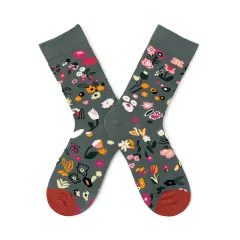 French Illustration Design Abstract Oil Painting Cotton Socks - Wild Flowers-One Size - View 1
