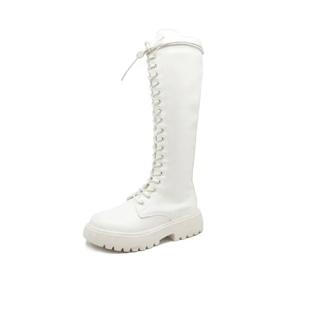 Women's Autumn Vintage British Long Knight Boots White - Shop at LoveMi
