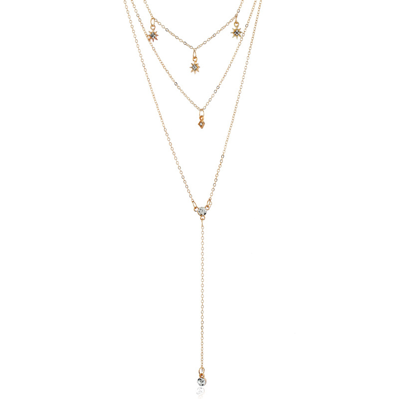 European And American Starlight Moon Shell Pendant Necklace