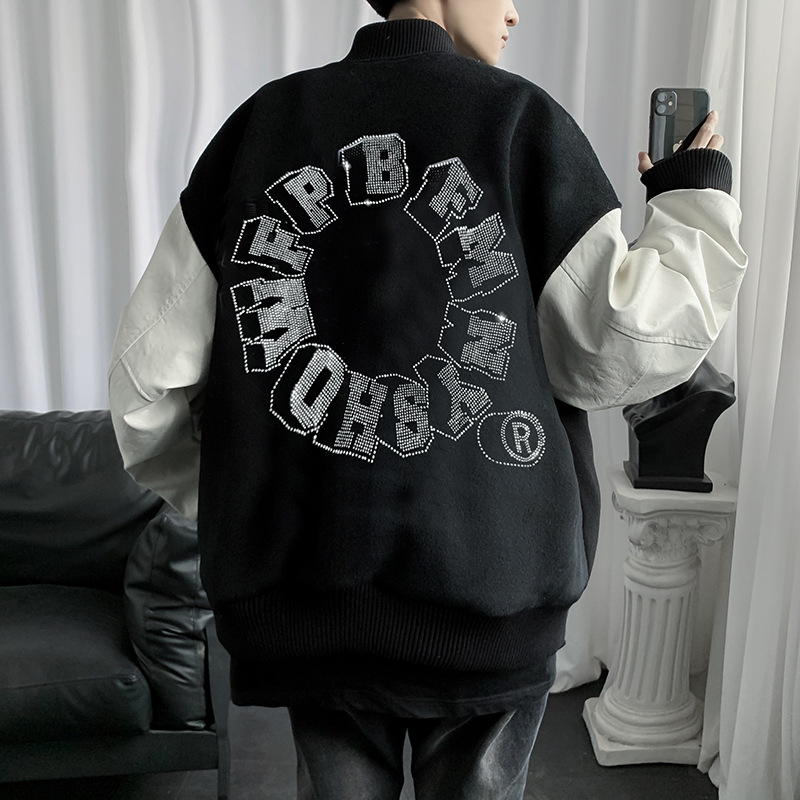 Men's Hot Drill Embroidered Baseball Jacket