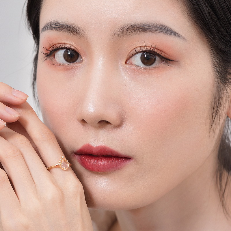 Light Luxury  Crystal Hibiscus Stone Sterling Silver Ring Women