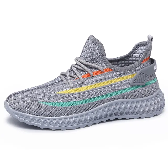 Fall And Winter Breathable Black And White Sneakers Running Mesh Grey - Shop at LoveMi