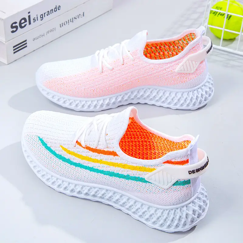 Fall And Winter Breathable Black And White Sneakers Running Mesh