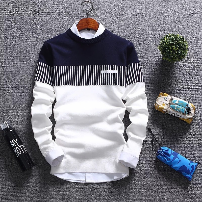 Men's Korean Version Thin Knitted Sweater Pullover
