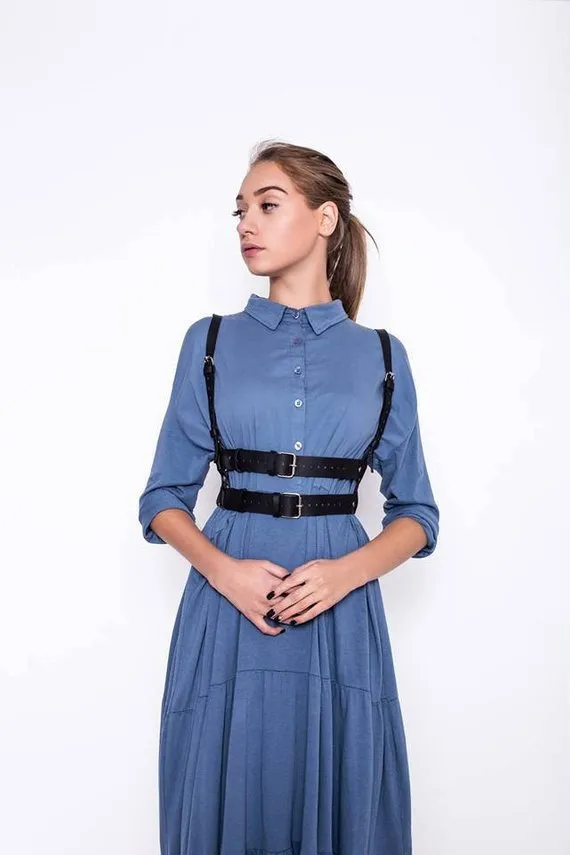 Dress Shirt Versatile Belt Shoulder Strap Beautiful Girl Black - Shop at LoveMi
