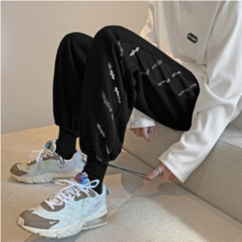 Sweatpants Loose Drawstring Tie Leg Pants Straight Leg Slacks