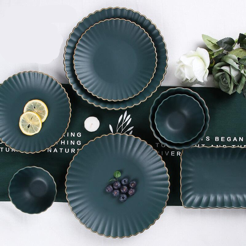 Phnom Penh Creative Ceramic Dinner Plate Set