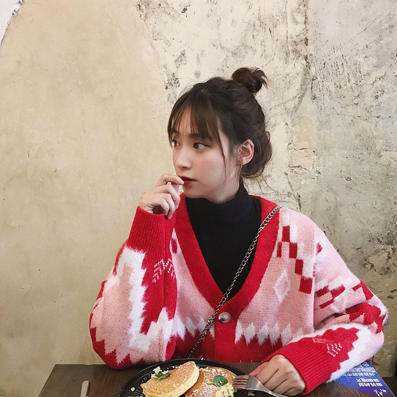 Sweater Jacket Women's Knitted Tops For Fall/Winter Loose Wear