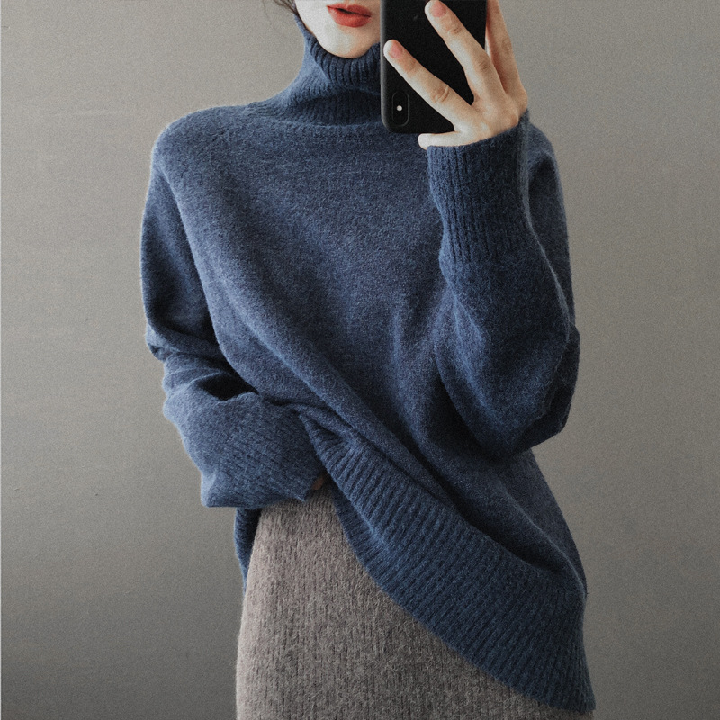 Turtleneck Sweater Long Sleeve Bottom Knit