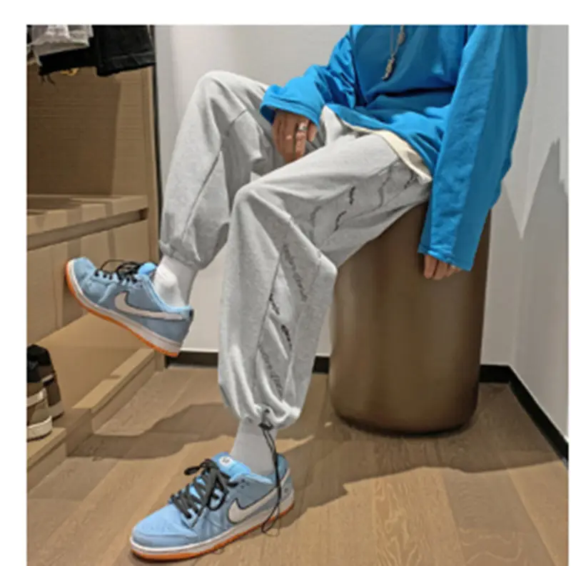 Sweatpants Loose Drawstring Tie Leg Pants Straight Leg Slacks
