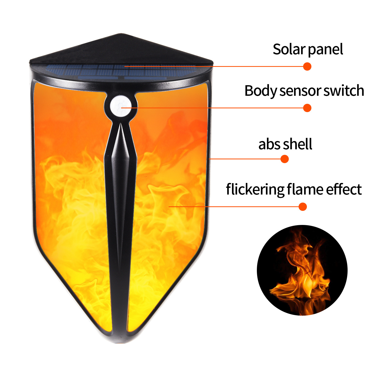Waterproof Garden Security Lighting Solar LED Wall Lamp with Human Motion Sensor — foto 4