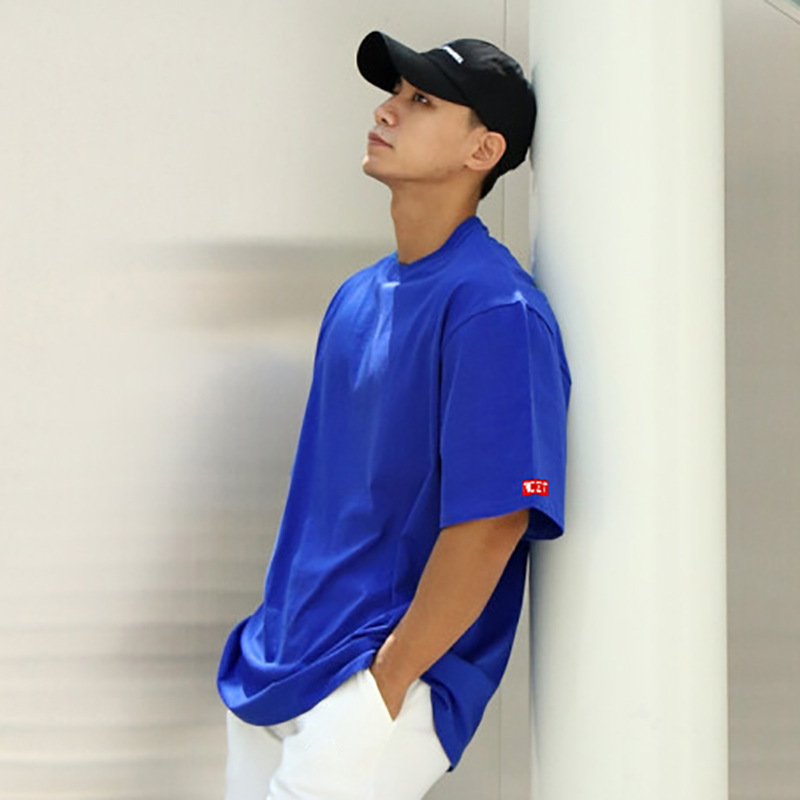 Large Size Round Neck Cotton Sport Shirt With Short Sleeves