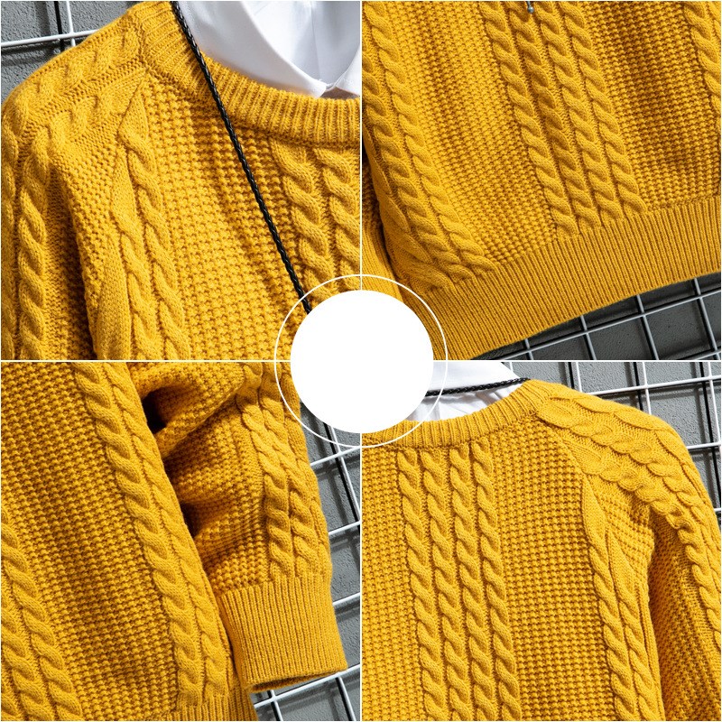 Thickened Twist Sweater Loose Casual Round Neck