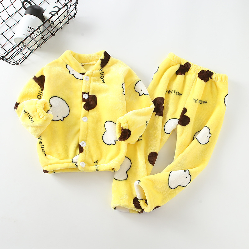 Flannel Stand Collar Buttoning Cartoon Print Suit