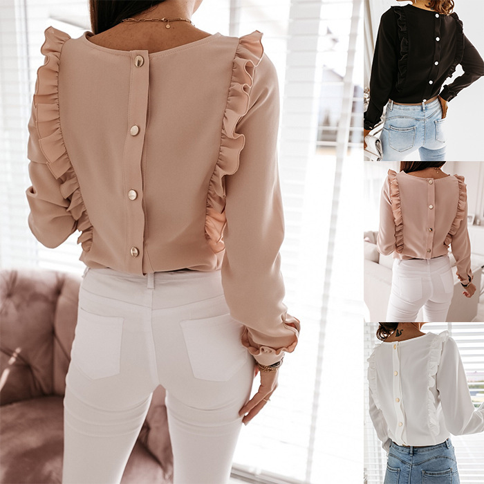 Explosive European And Beautiful Fashion Long-Sleeved Shirt