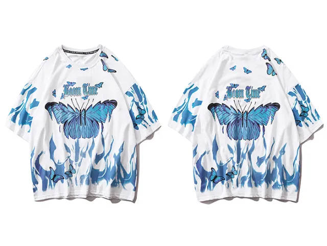 Streetwear Men's Round Neck Short Sleeve T shirt White - Shop at LoveMi