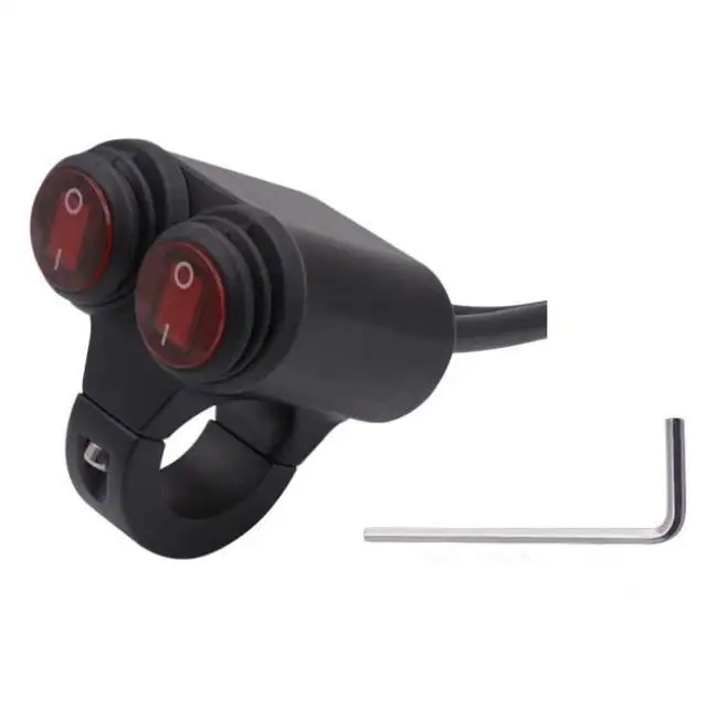 Three-Wire Steering Headlight Double Flasher Horn Switch Universal