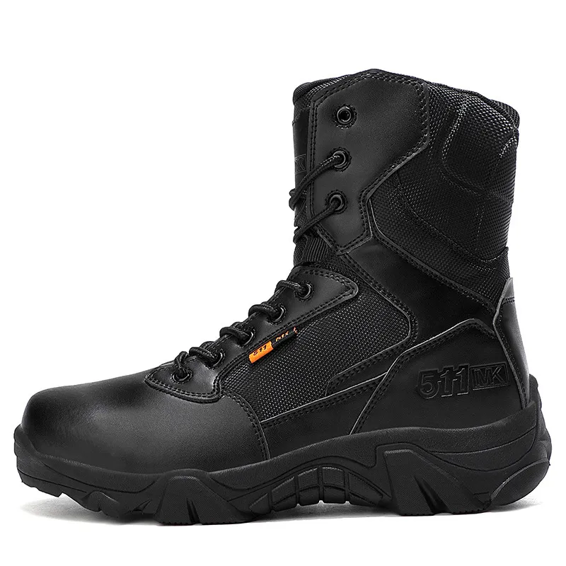 Leather Boots Outdoor Snow Boots Sports Shoes For Men - Black