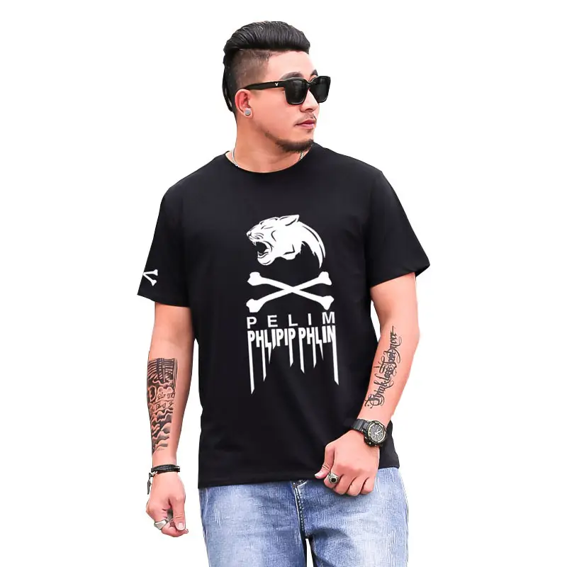 Loose Trendy Leopard Head Print Plus Size T-shirt