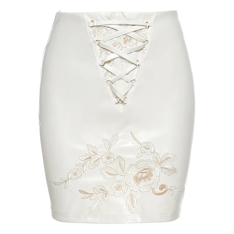 Fashion Bandage High Waist Buttock Skirt - Beige
