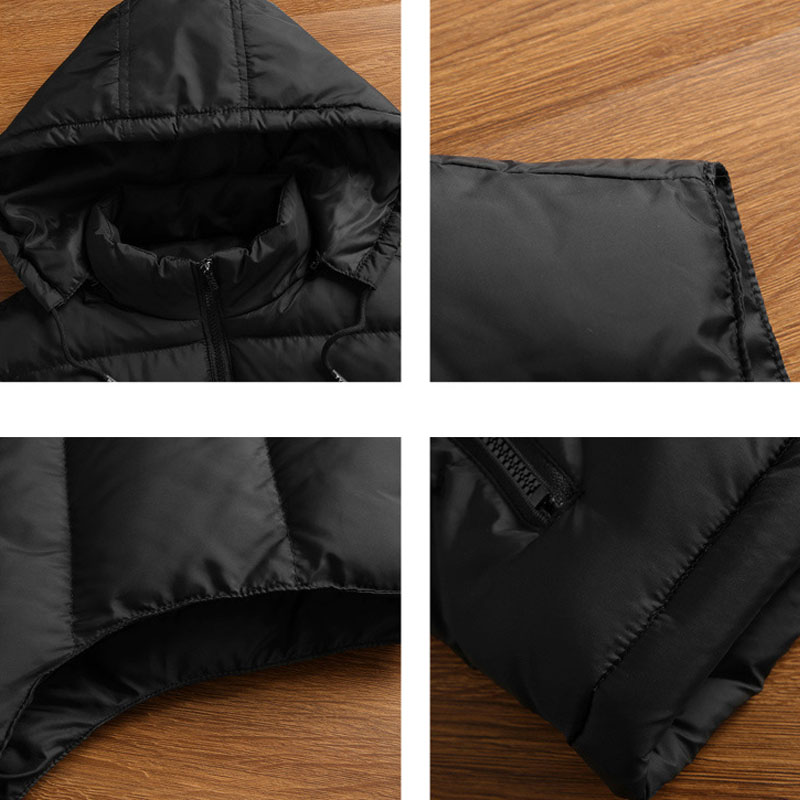 Men's Stand Collar Vest Hooded Sleeveless Warm Jacket