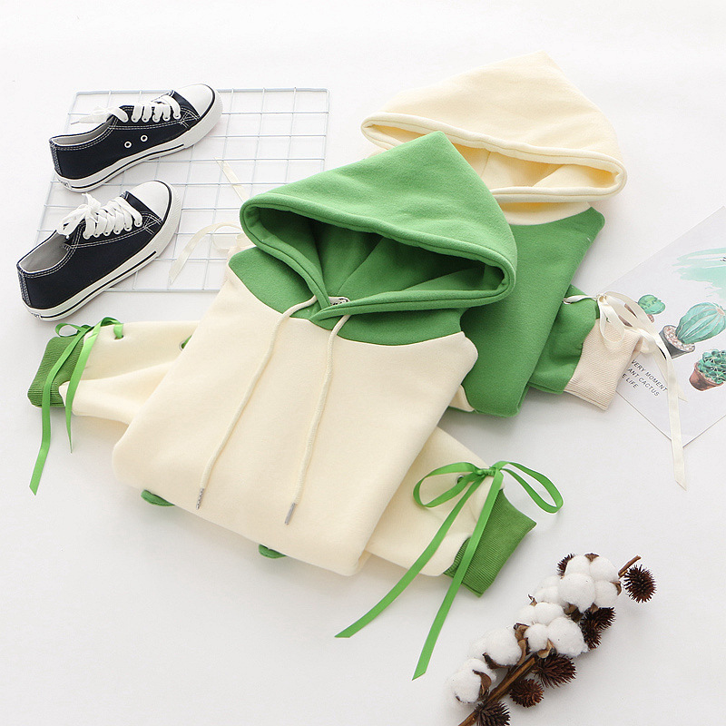 Student Loose and Fleece Warm Hooded Sweater