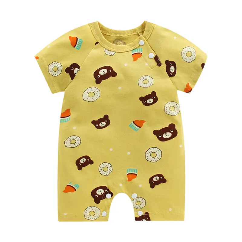 New Summer Baby''s One-piece Clothes Harbin Clothes Newborn Baby Cotton Short Sleeve thin Crotch Crawling Clothes Wholesale