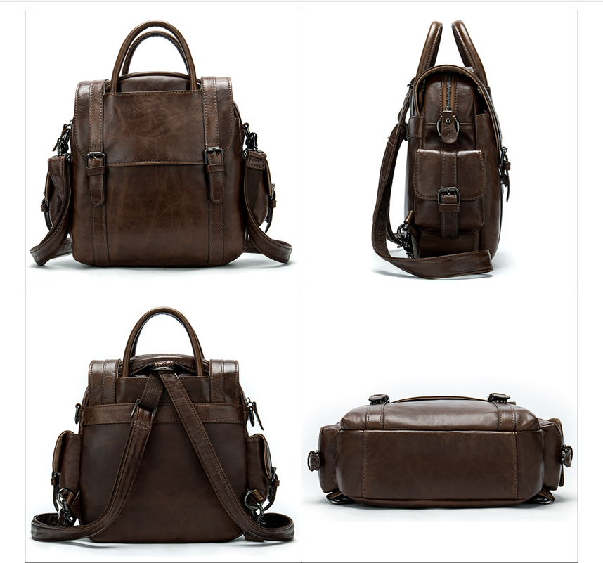 Multifunktionaler 3-in-1 Retro-Lederrucksack