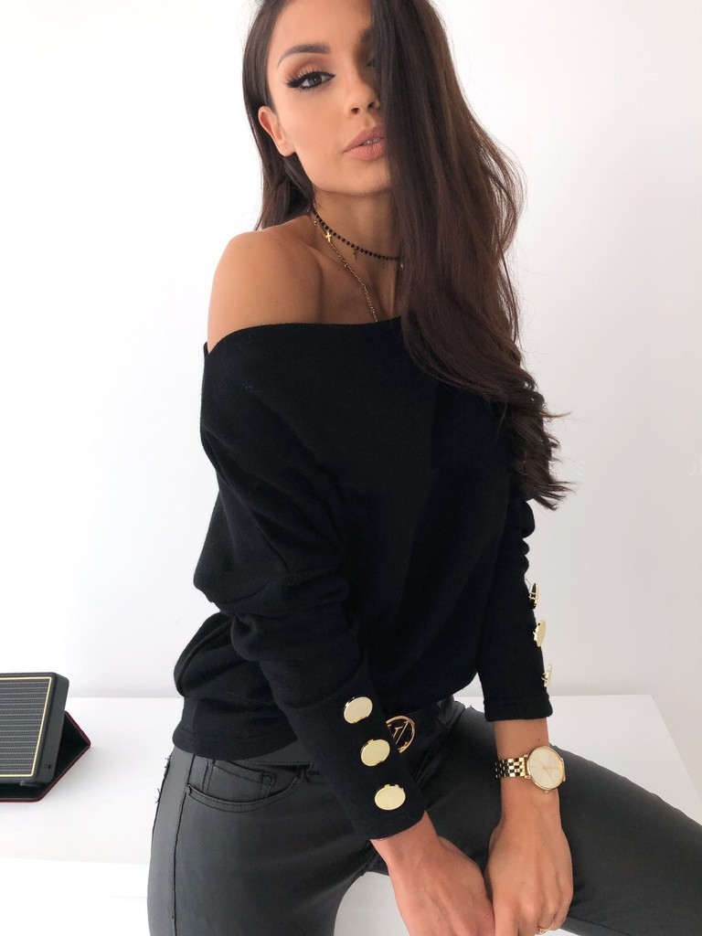 European And American Button Sleeves Sexy Slanted Shoulder Bottoming Shirt Top