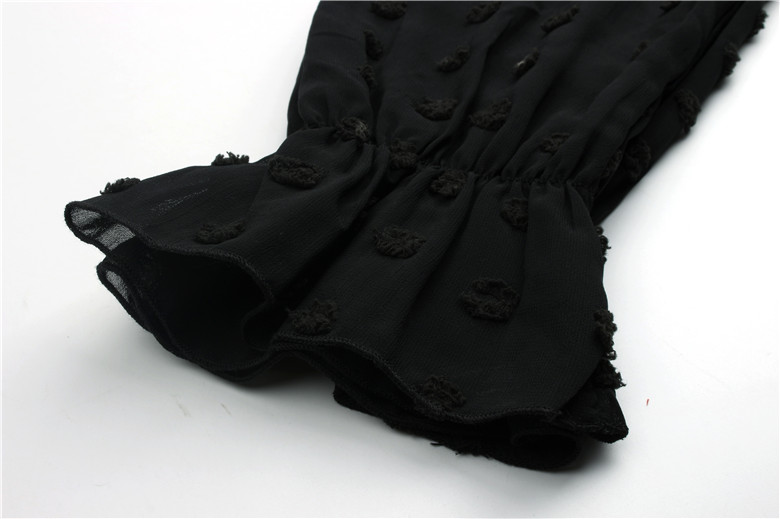 Women's  Original Spring Long Sleeve Black Dress