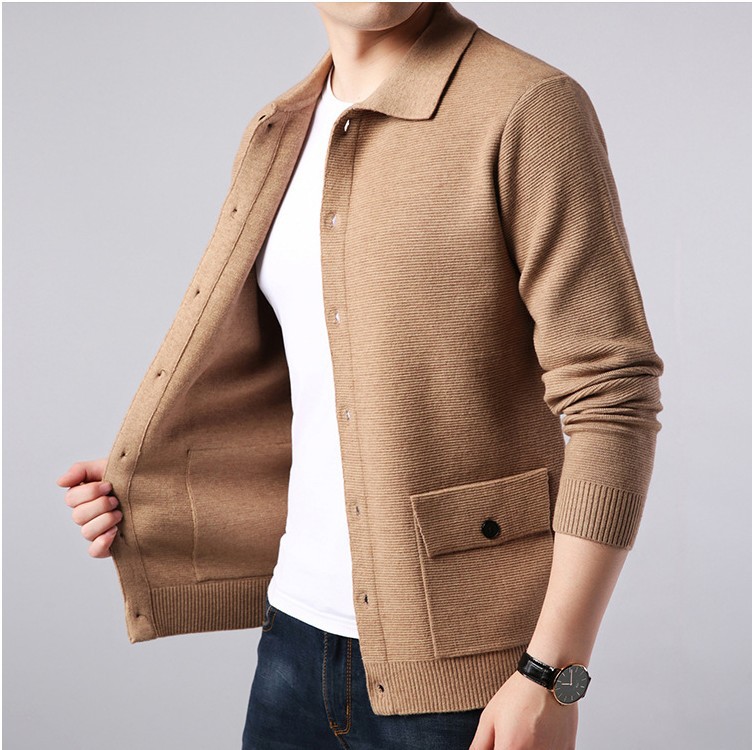 Korean Style Lapel Coat Solid Color Casual