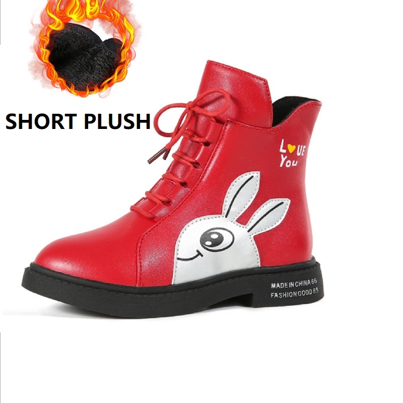 Middle Boots Three-Year-Old Princess Plus Velvet