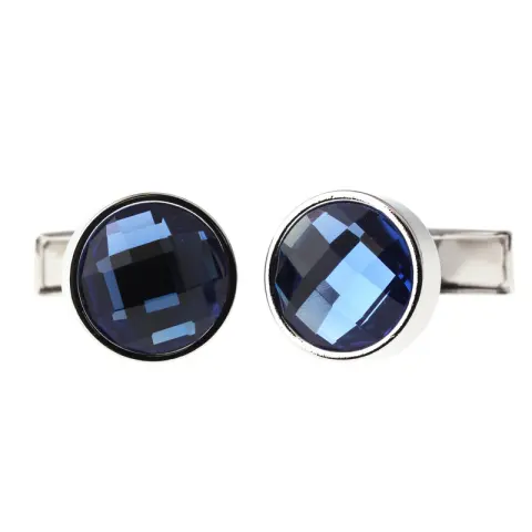 Exquisite Blue Crystal Cufflinks for Men and Women