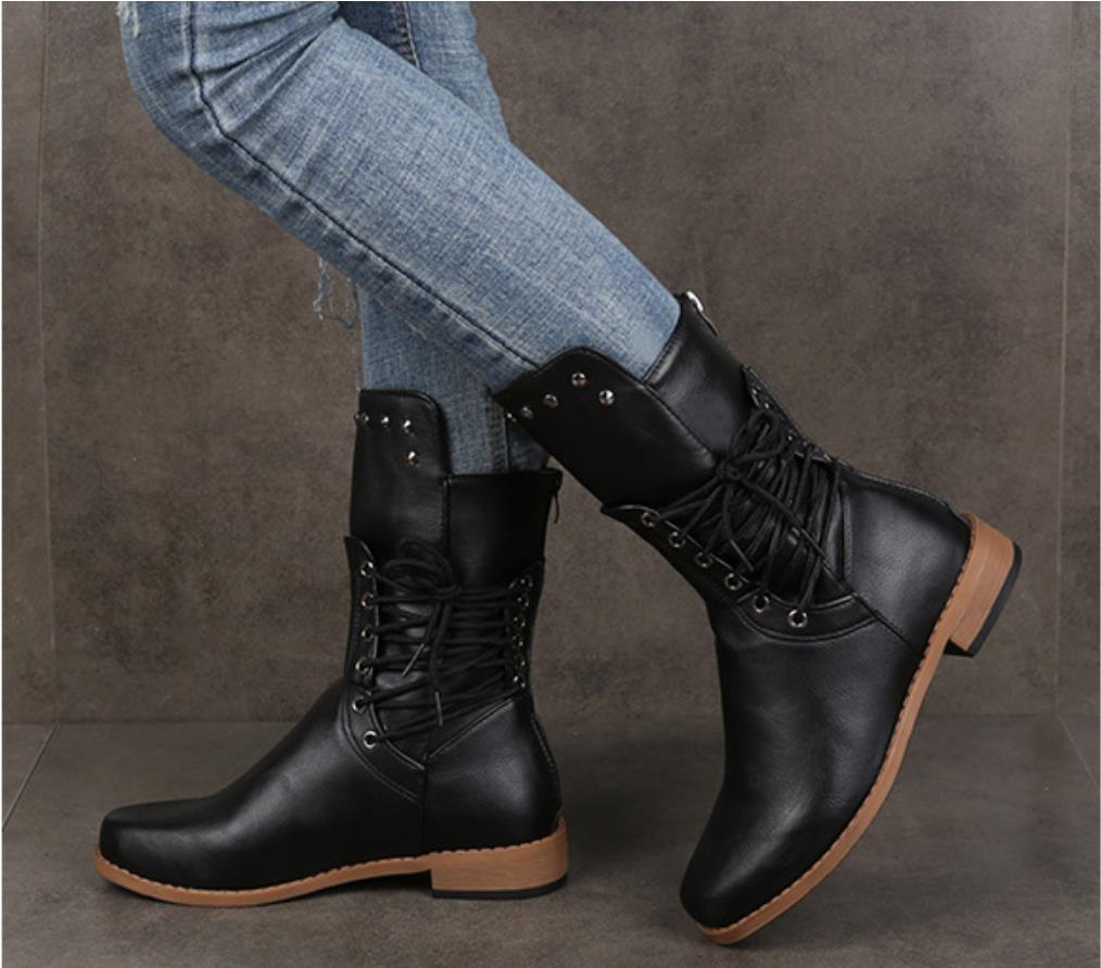 Martin Boots Rivet Plus Size Ladies Boots