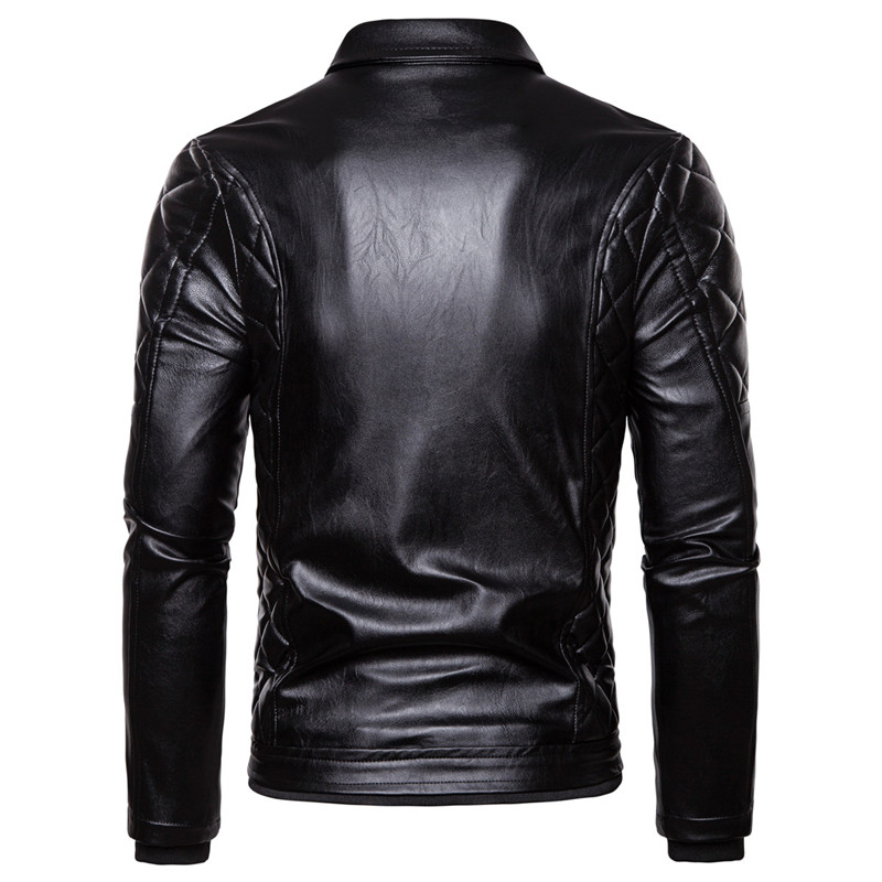Detachable Wool Collar Rivet Press Cotton Thick Windproof Locomotive Leather Jacket