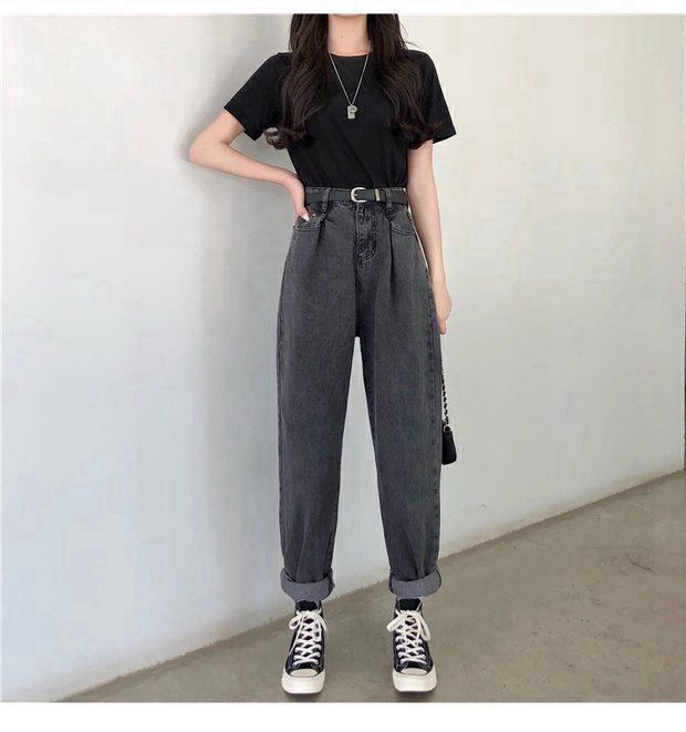 Hyun A Wind Straight Loose Wide leg Pants Grey - Shop at LoveMi