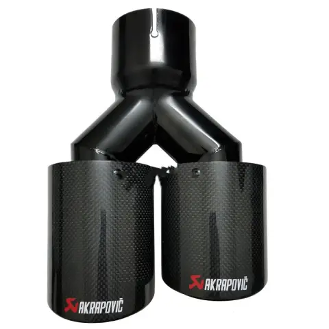 Car Modified Muffler Double Out Bright Black Exhaust Pipe