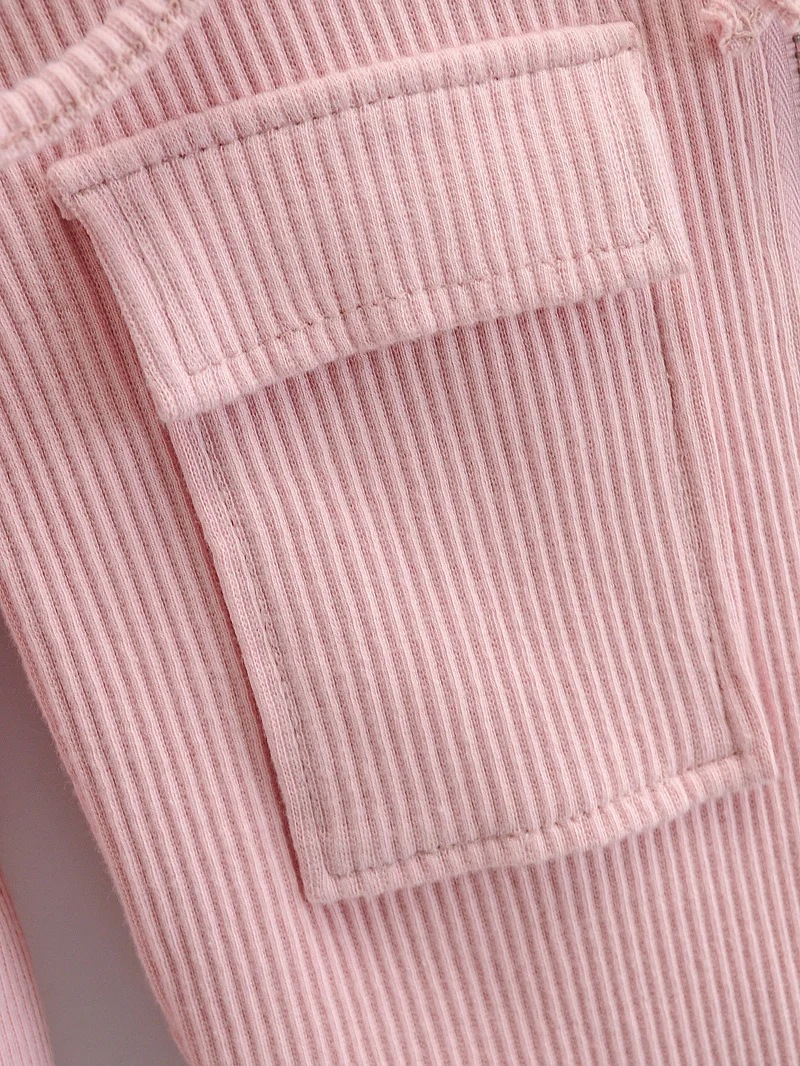 Zip Pocket Hooded Top Stretch Pants Knit Suit