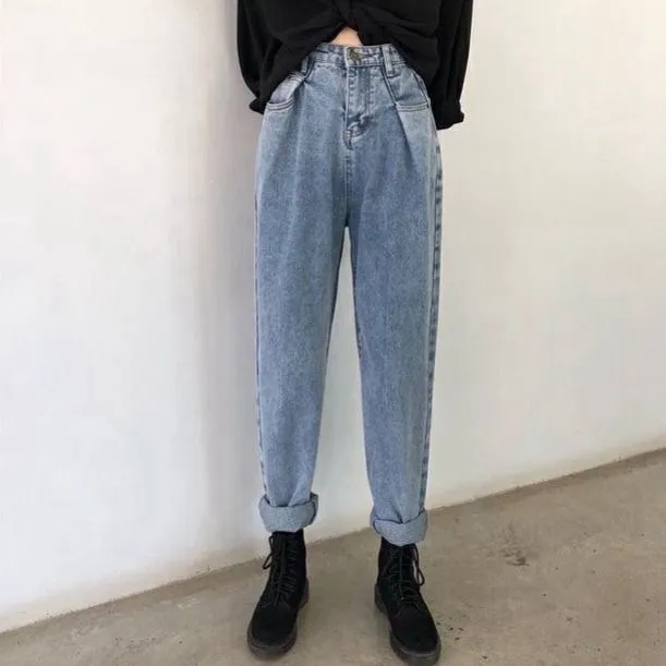 Hyun A Wind Straight Loose Wide leg Pants Blue - Shop at LoveMi