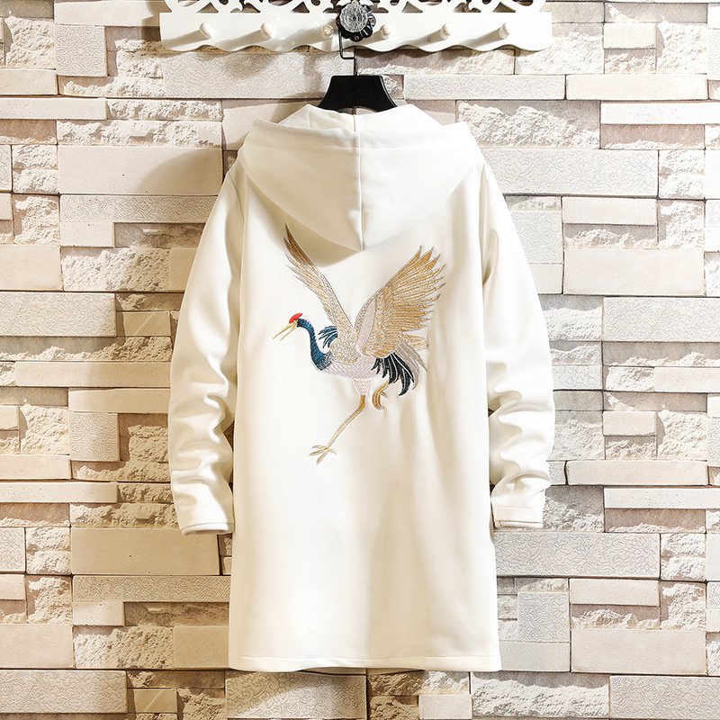 Men's Casual Large Jacket Medium Length Windbreaker Coat