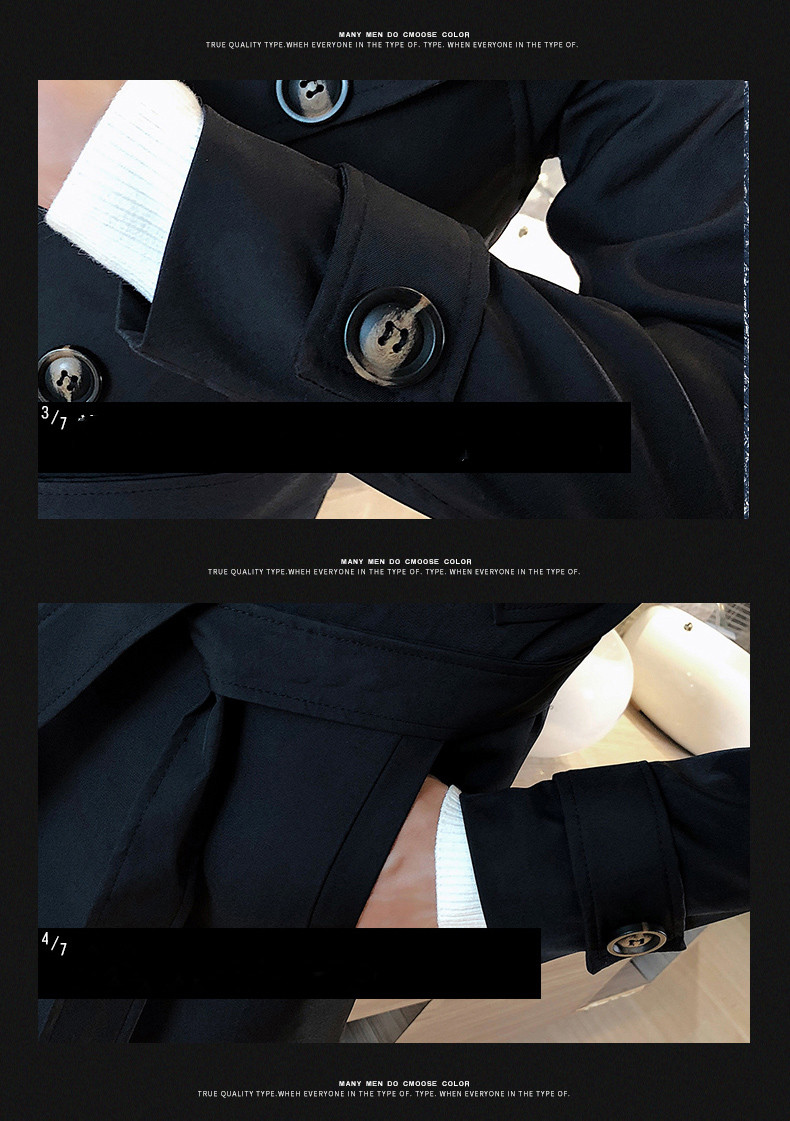 British Business Slim Double-breasted Men's Trench Coat